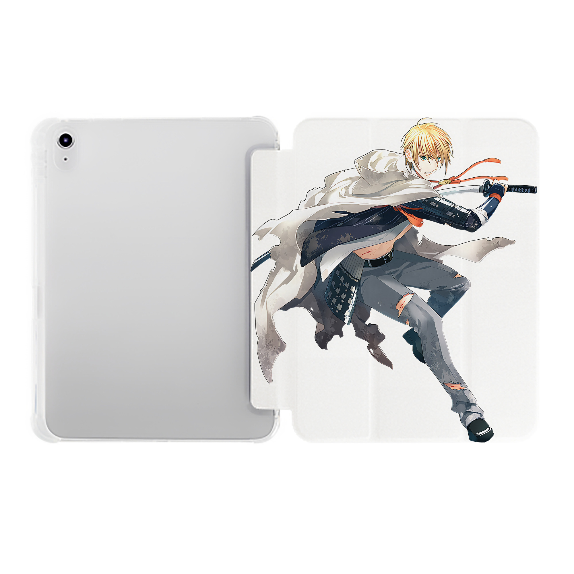 （画像用） 刀剣乱舞 Touken Ranbu IPad ケース ペン収納付き 三つ折りスタンド PUレザー×シリコン 対応機種9.5/10.5/10.9インチ